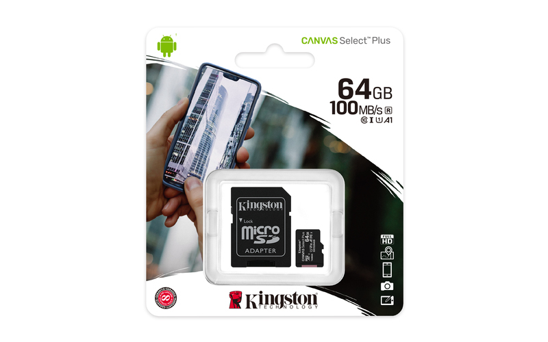 Kingston MicroSD 64GB kartica sa adapterom, Class 10, 100MB/s