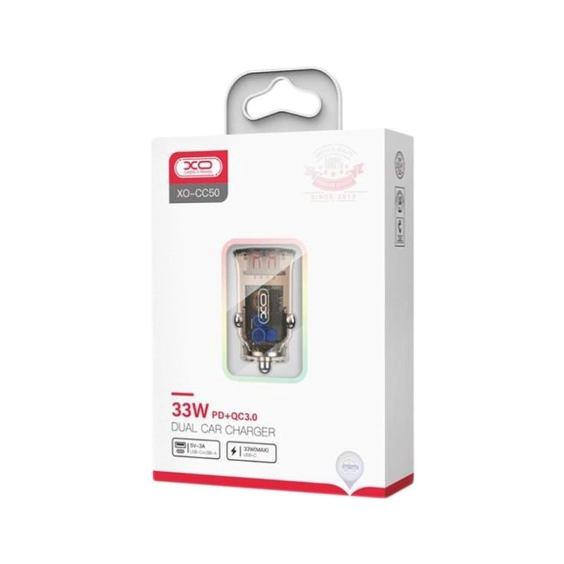 Auto punjač XO CC50 PD 20W QC3.0 sa USB i USB-C portovima