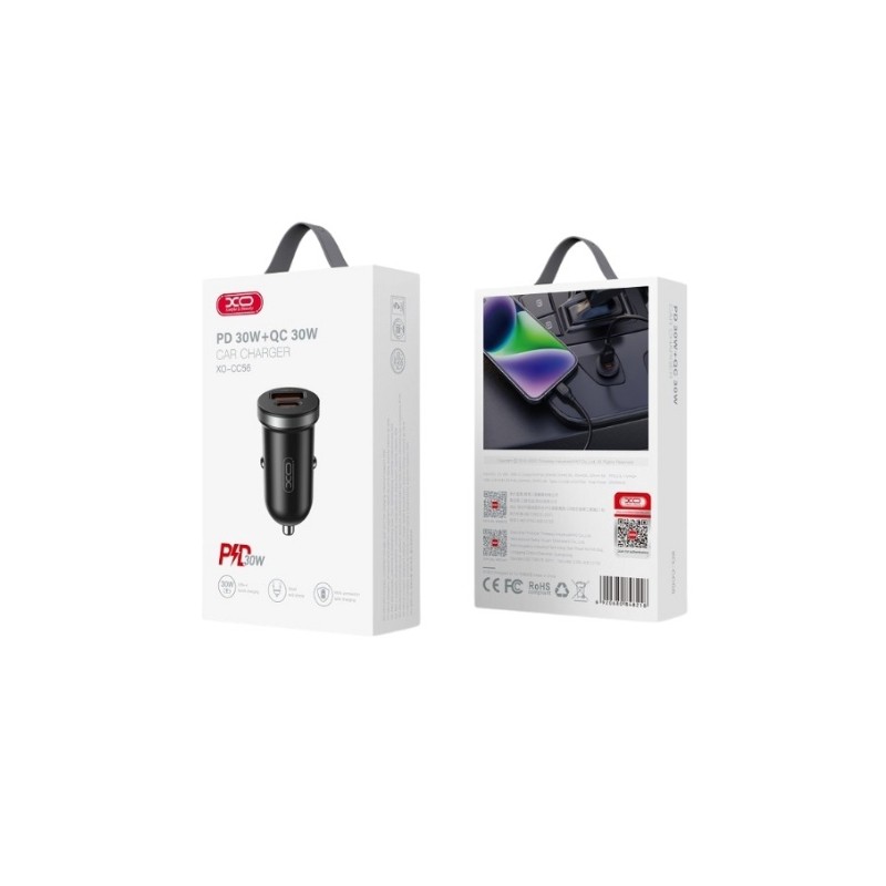 Auto punjač XO CC56 sa USB i Type-C priključkom