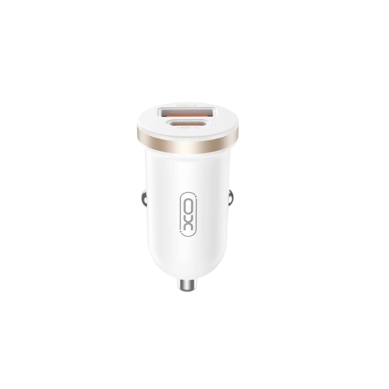 XO CC56 Auto punjač 30W USB-C bijele boje sa kablom