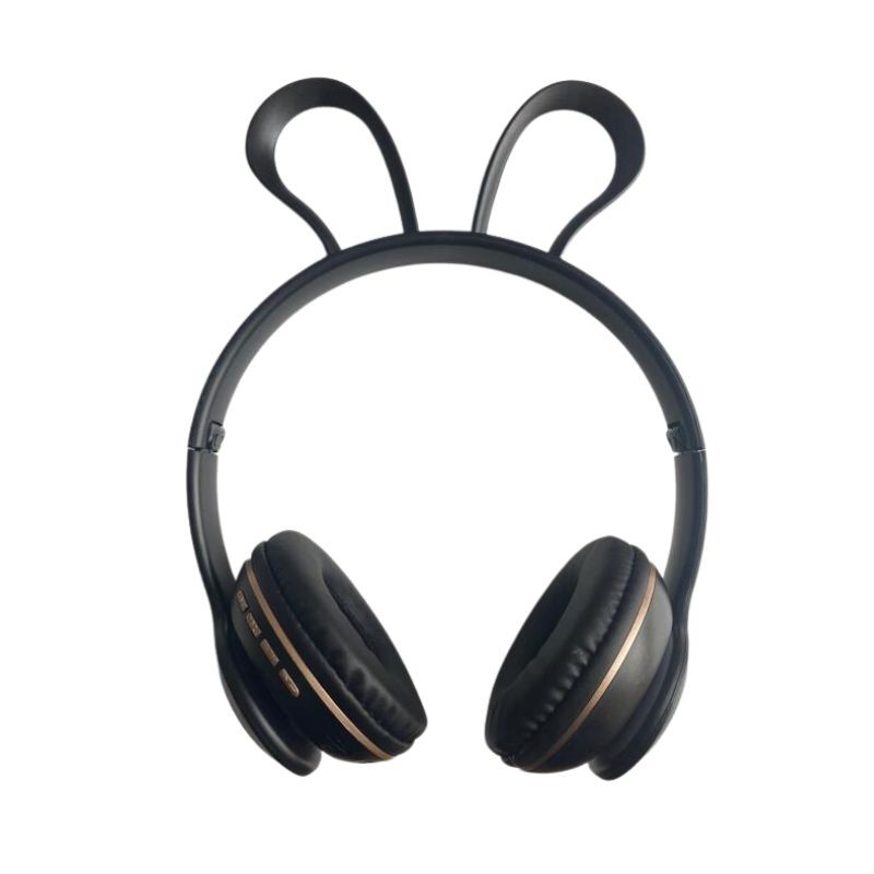 Crne Bluetooth slušalice Rabbit na beloj pozadini