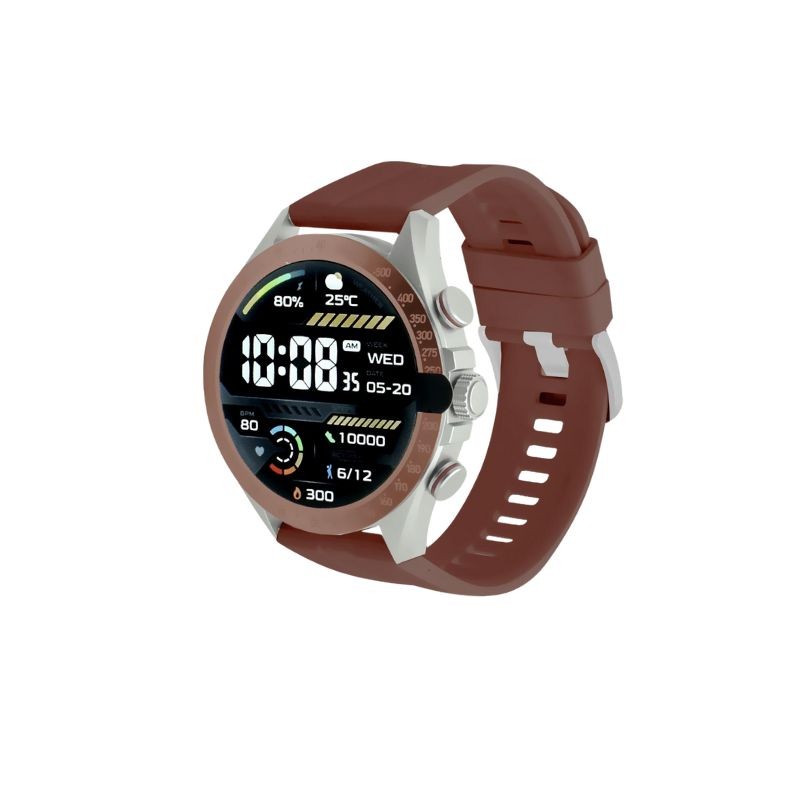 Haylou Smart Watch Solar Pro Brown sa Bluetooth pozivom, prikazan na ruci sa AMOLED zaslonom