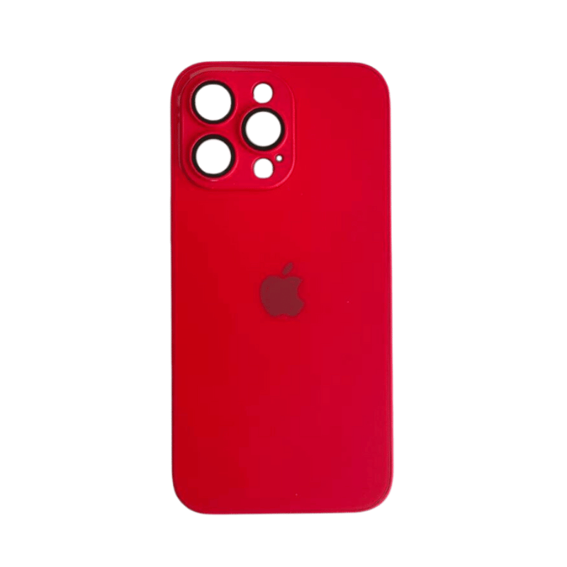 Crveno AG staklo za iPhone 13 Pro Max na beloj podlozi.