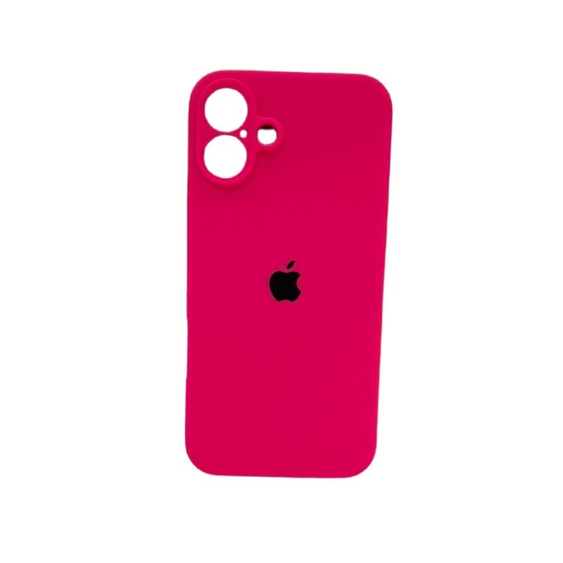 Roza zaštitna maska za iPhone 16 Plus na beloj površini