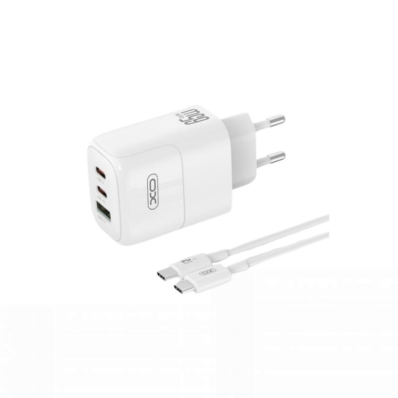XO L139 brzi punjač sa USB-A i USB-C priključkom i Type-C kablom