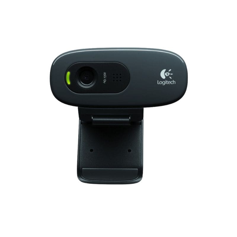 Logitech C270 HD webcam postavljena na laptop sa jasnim prikazom HD kamere i fleksibilne kopče