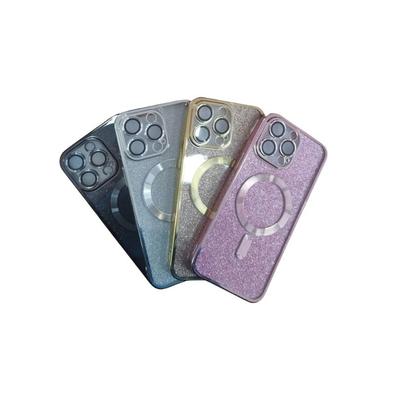 Srebrna MagSafe glitter maskica za iPhone 14 sa magnetnim pričvršćivanjem