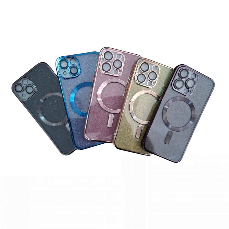 Plava MagSafe glitter maskica za iPhone 15 Pro sa sjajnim efektima