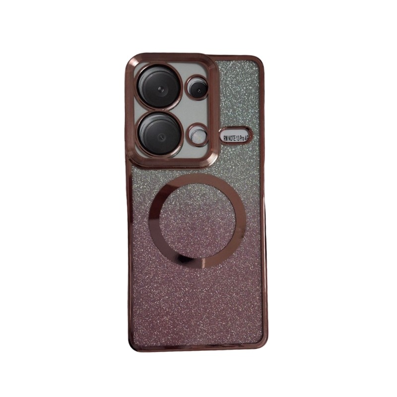 Roza MagSafe glitter maskica za Redmi 13 Pro sa sjajnim detaljima