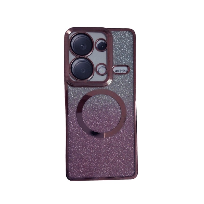 Ljubičasta MagSafe glitter maskica za Redmi 13 Pro sa magnetnim pričvršćivanjem
