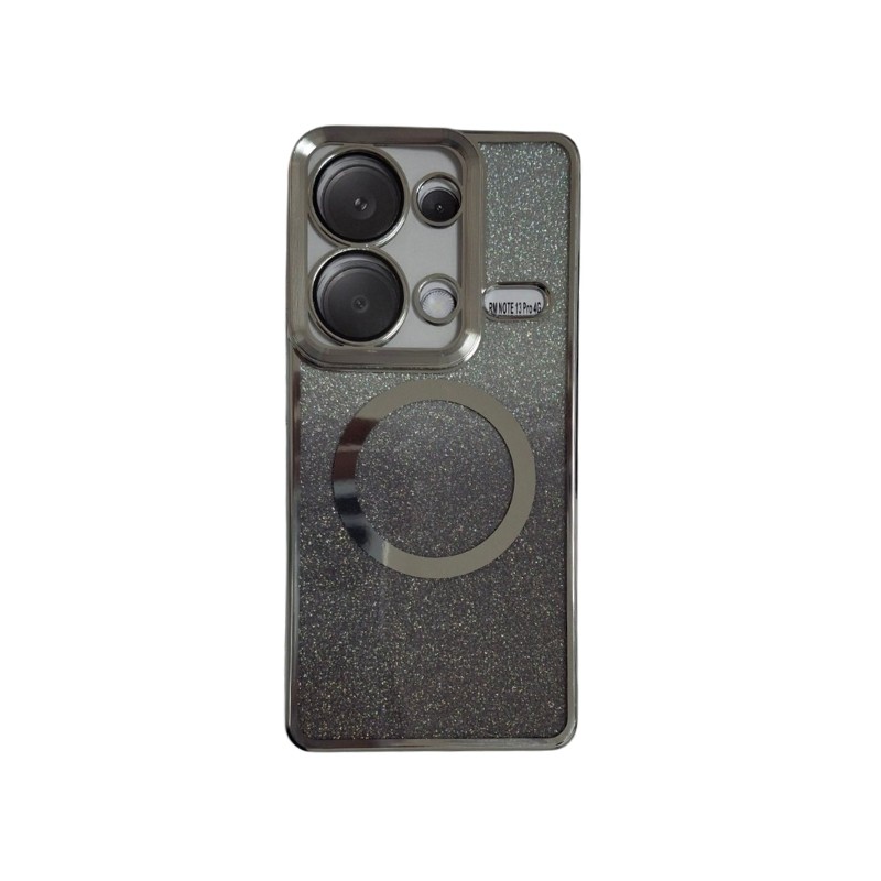 Srebrna MagSafe glitter maskica za Redmi 13 Pro sa magnetima