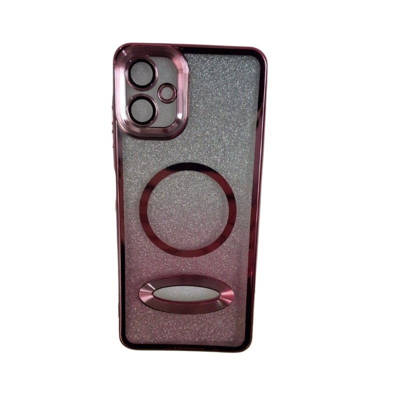 Crvena MagSafe glitter maskica za Samsung A06 sa sjajnim detaljima