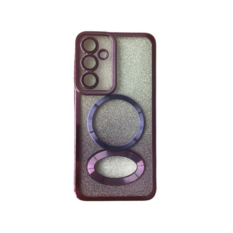 Ljubičasta MagSafe glitter maskica za Samsung A15 telefon