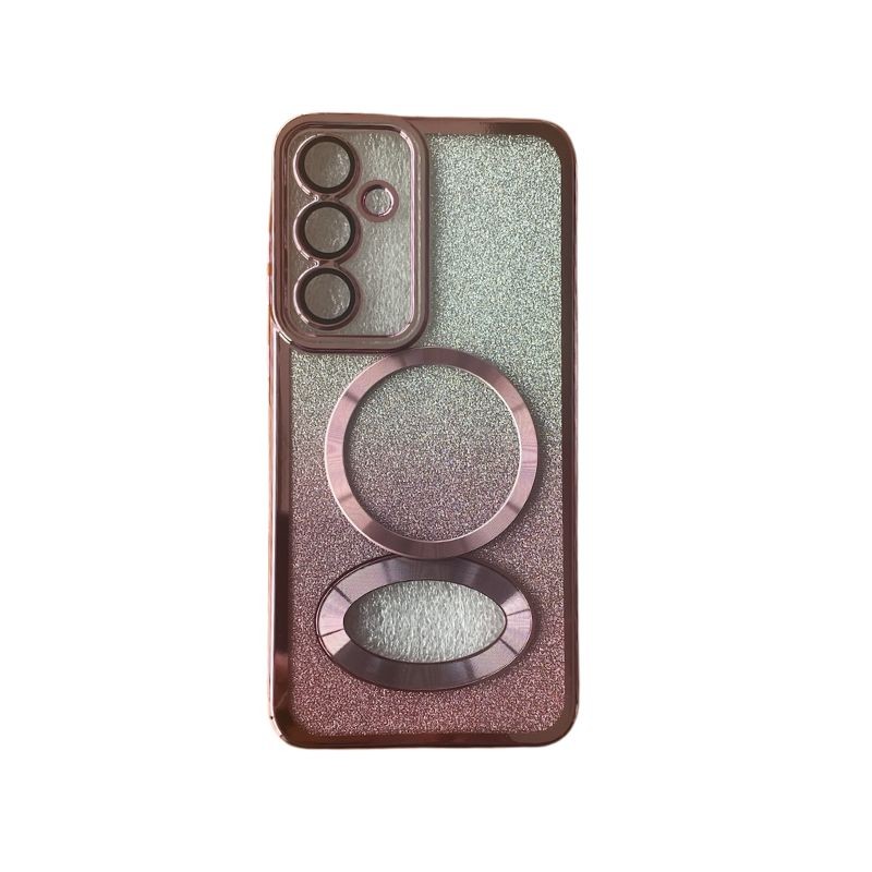 MagSafe glitter maskica za Samsung A25 u rozoj boji sa sjajnim detaljima
