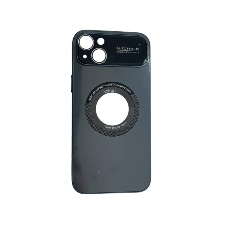Crna MagSafe Lens maskica za iPhone 13 sa prikazom prednje i zadnje strane
