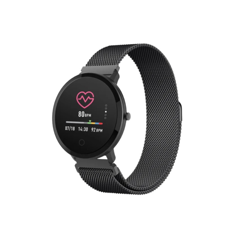 Pametni sat Forever ForeVive SB-320 Black sa crnim dizajnom i velikim ekranom