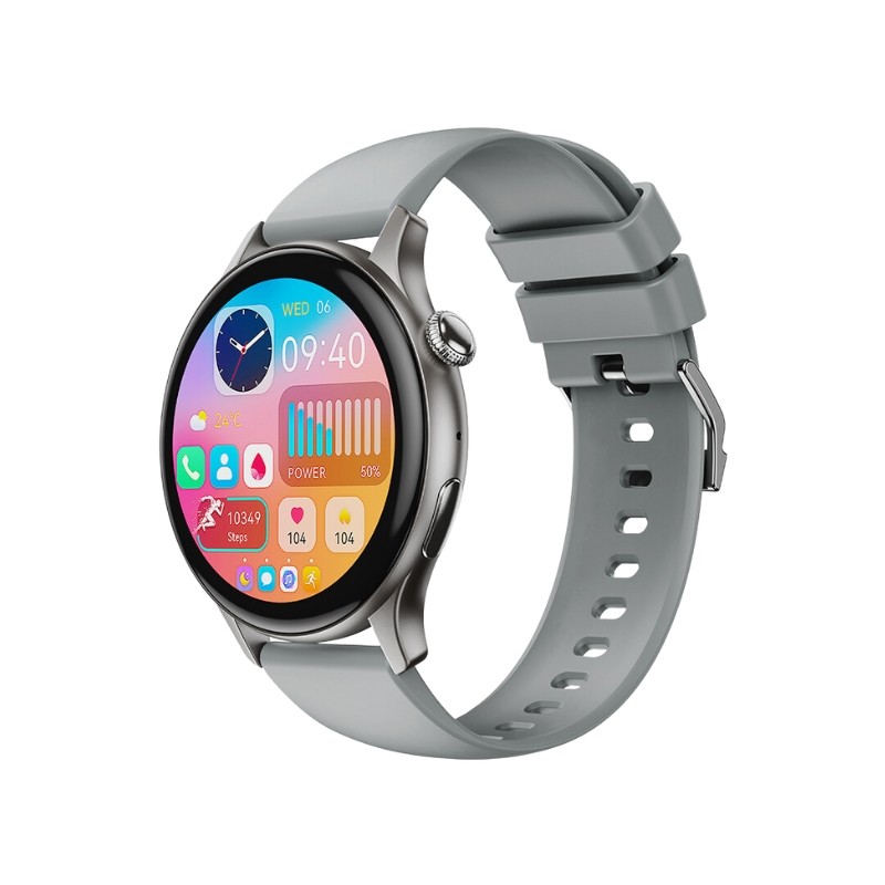 Pametni sat XO J6 Silver sa Bluetooth pozivima, prikazan na ruci