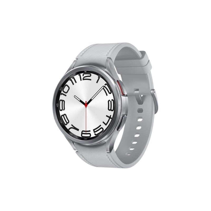 Samsung Galaxy Watch 6 Silver 47mm pametni sat sa srebrnim kućištem i crnim kaišem