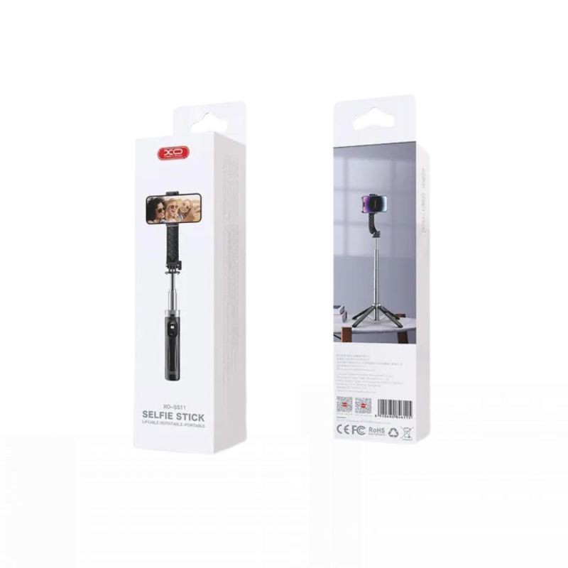 Selfie Stick XO SS11 Bluetooth u crnoj boji sa dugmetom za okidanje