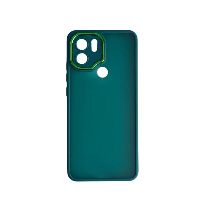 Zelena silikonska maska Frame za Redmi A1+ na beloj pozadini