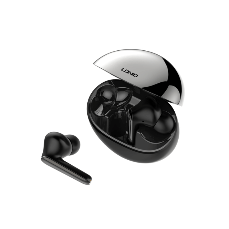 Crne LDNIO T01 TWS Bluetooth slušalice sa futrolom za punjenje