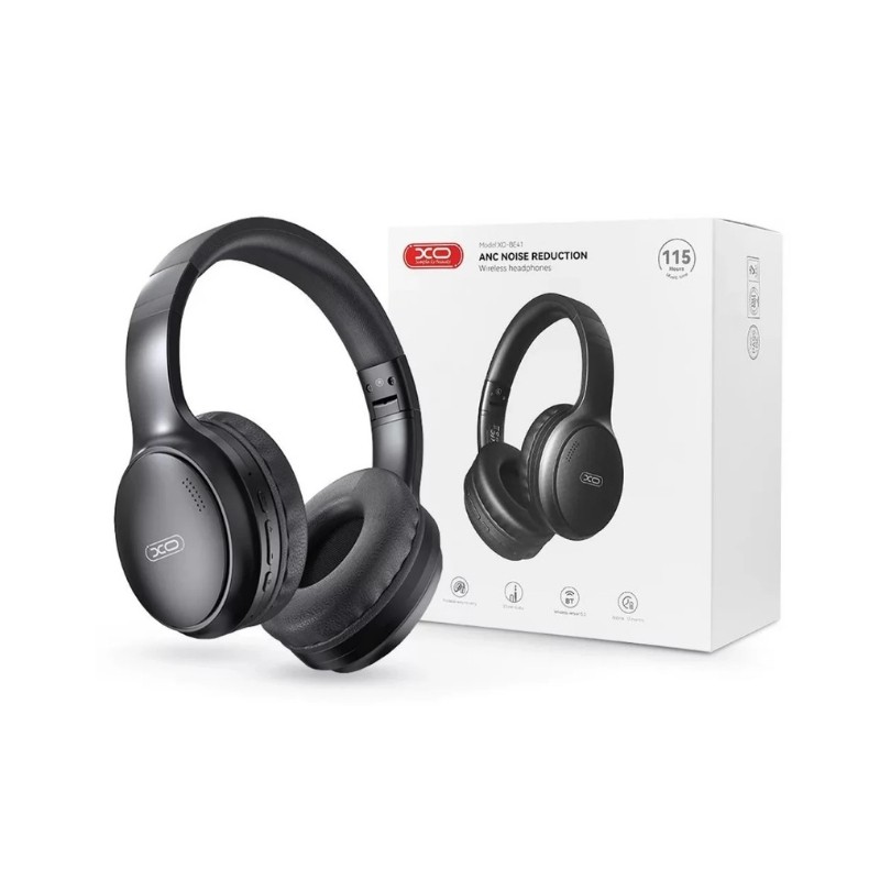 Crne XO BE41 ANC sklopive slušalice sa Bluetooth povezivošću i aktivnim poništavanjem buke