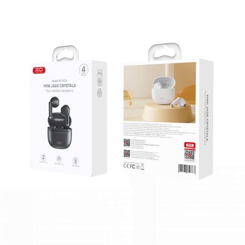 Crne XO X33 Bluetooth slušalice sa modernim dizajnom