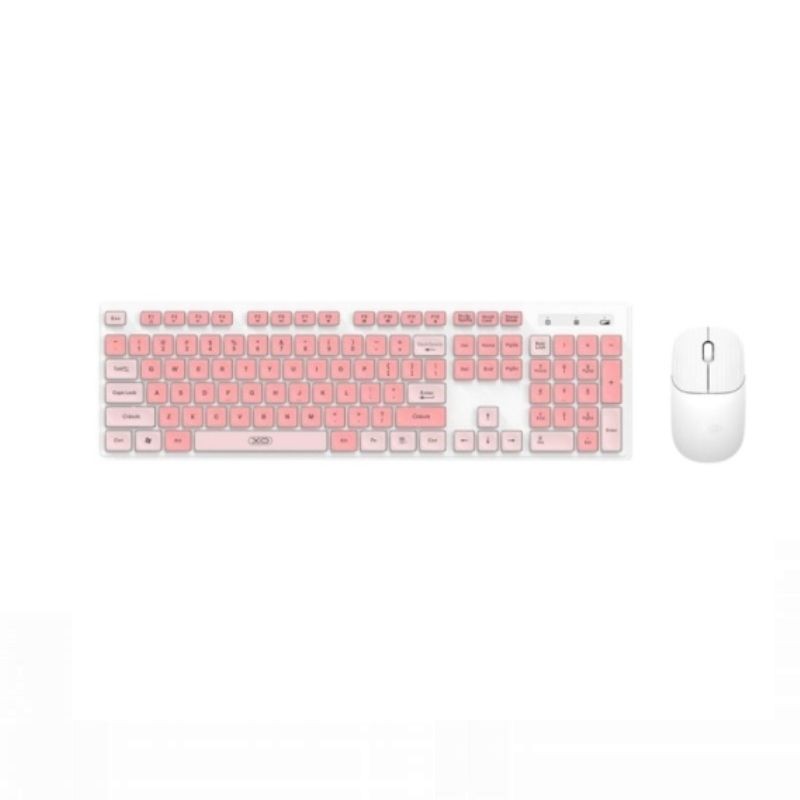 XO KB-05 wireless tastatura i miš u rozoj boji