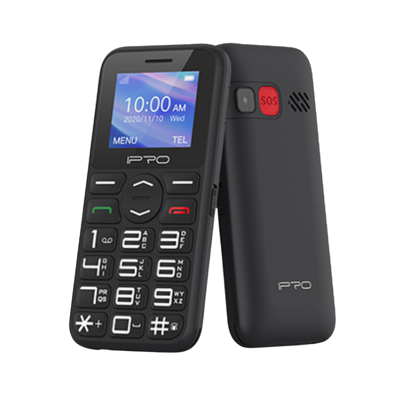 Telefon na tipke IPRO 183N Black sa kompaktnim dizajnom i crnom bojom