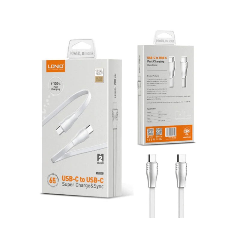 LDNIO LC132-C FAST 65W USB C na C kabal crne boje dužine 2 metra