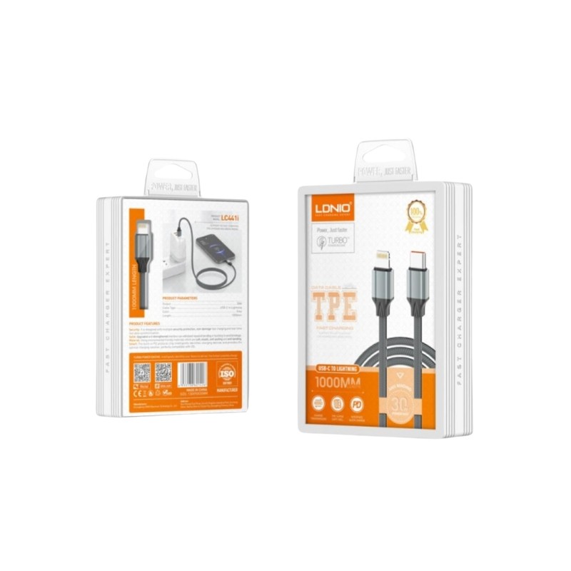 Crni USB kabal LDNIO LC441 100W PD3.0 dužine 1 metar