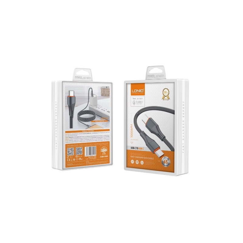 LDNIO LC631C-C15 USB kabal Type C-Iphone, pleteni, crne boje, dužine 1 metar