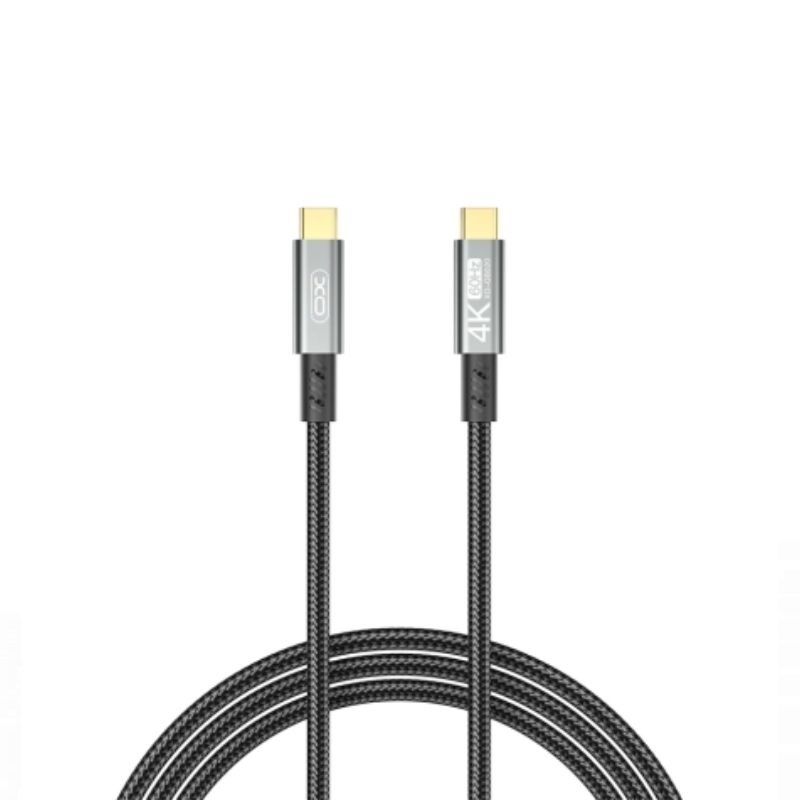 XO GB020 USB-C kabal sa crvenim i crnim dizajnom, prikazan sa Tip-C konektorom