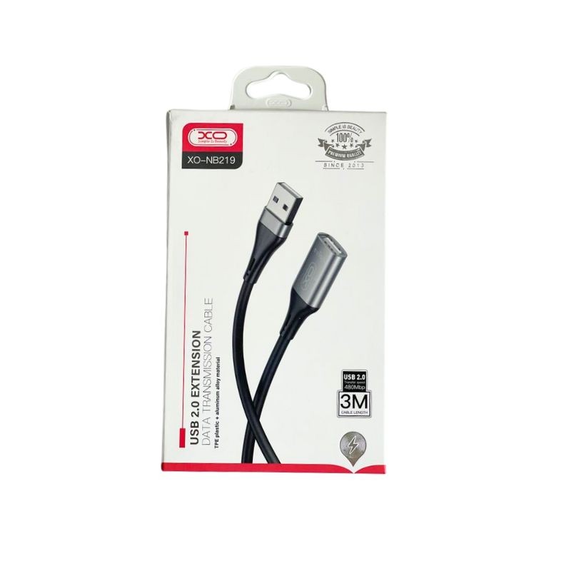 Crni XO NB219 USB 3.0 ekstenzioni kabl za računare