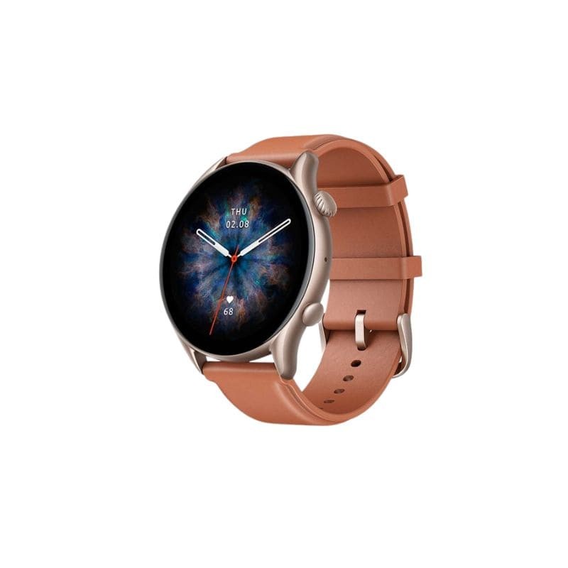 Amazfit GTR 3 Pro Brown pametni sat sa smeđim kožnim remenom i AMOLED zaslonom
