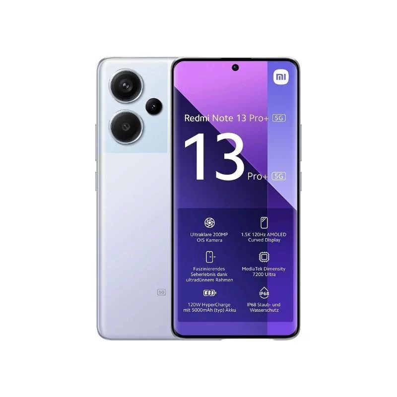 Xiaomi Redmi Note 13 Pro+ 5G ljubičasti telefon sa AMOLED ekranom i četverostrukom kamerom
