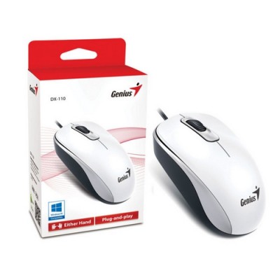 Genius DX-110 USB miš bijele boje sa optičkim senzorom i 3 tipke