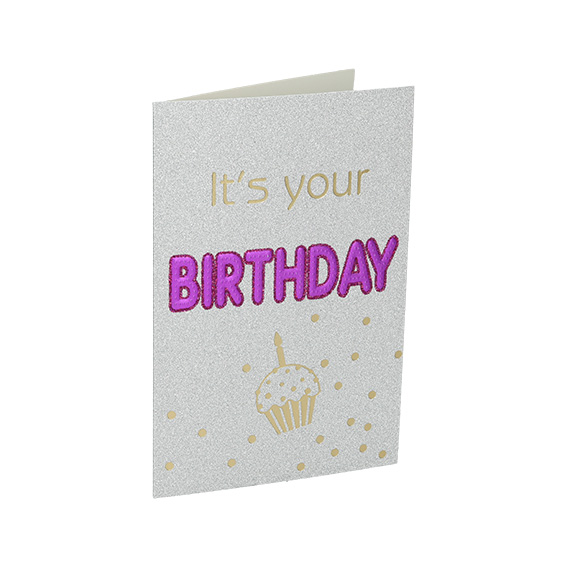 3D čestitka za rođendan sa motivom i tekstom 'it's your birthday'