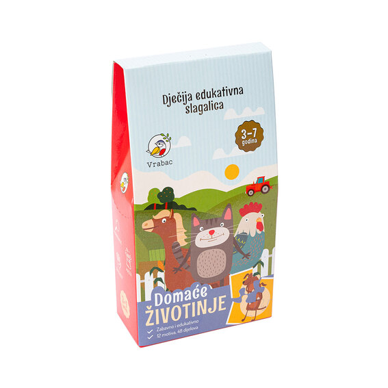 MO Puzle Fun Mini sa slikama domaćih životinja: pas, mačka, krava, konj i druge