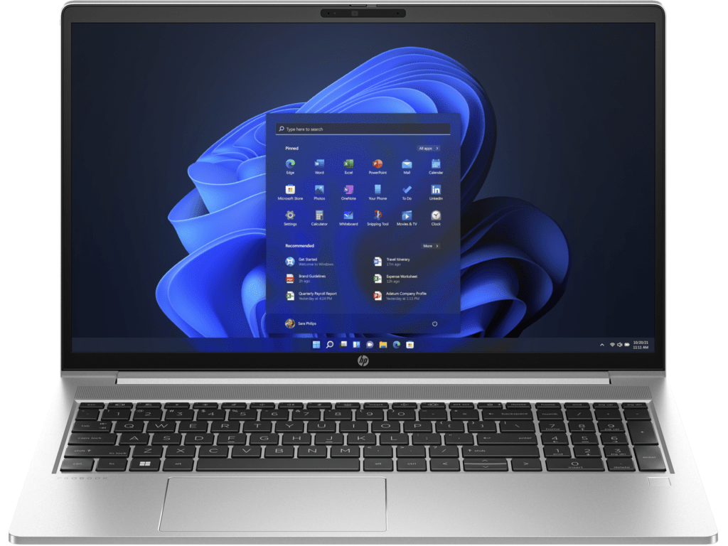 HP ProBook 450 G10 laptop u srebrnoj aluminijumskoj kućištu sa 15.6" FHD ekranom