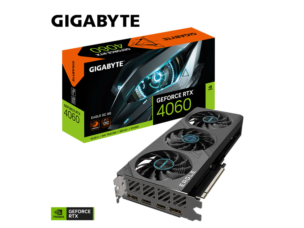 Gigabyte GeForce RTX 4060 EAGLE OC grafička kartica sa dva ventilatora i RGB osvetljenjem