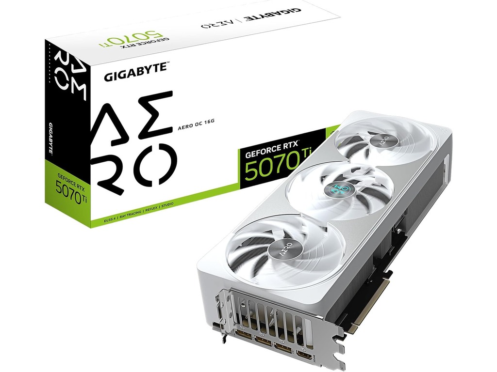 Gigabyte 5070 Ti Aero OC grafička kartica sa belim hladnjakom i RGB osvetljenjem