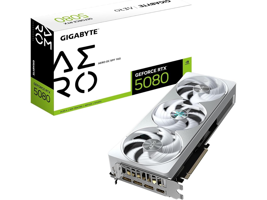 Gigabyte 5080 AERO OC 16GB GDDR7 grafička kartica sa RGB osvetljenjem i trostrukim ventilatorima