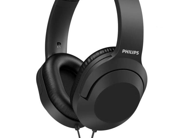 Crne Philips TAH2005BK stereo slušalice sa širokim pojasevima i dugim kablom