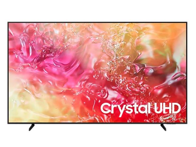 Samsung 75 inch Crystal UHD 4K Smart TV sa crnim okvirom na drvenoj podlozi