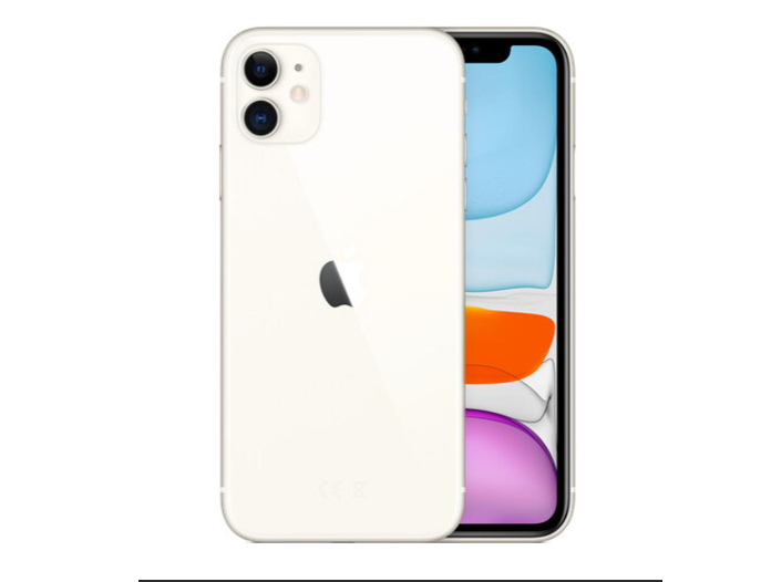 Apple iPhone 11 64GB White pametni telefon prikazan u bijeloj boji s prednjom i stražnjom kamerom