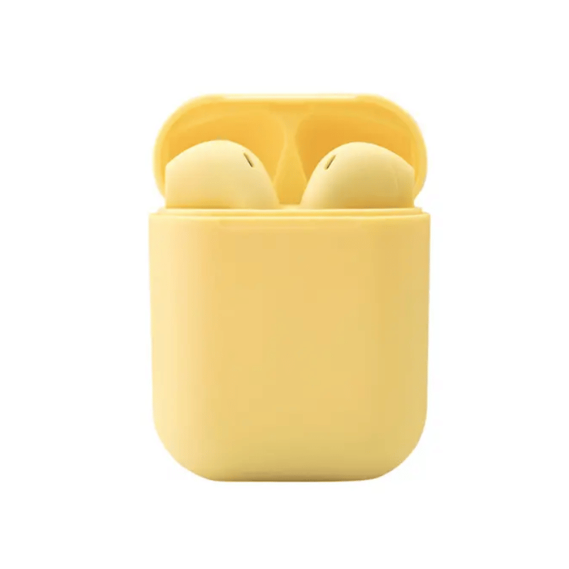 Žute bežične Bluetooth slušalice I12 sa kompaktnim dizajnom