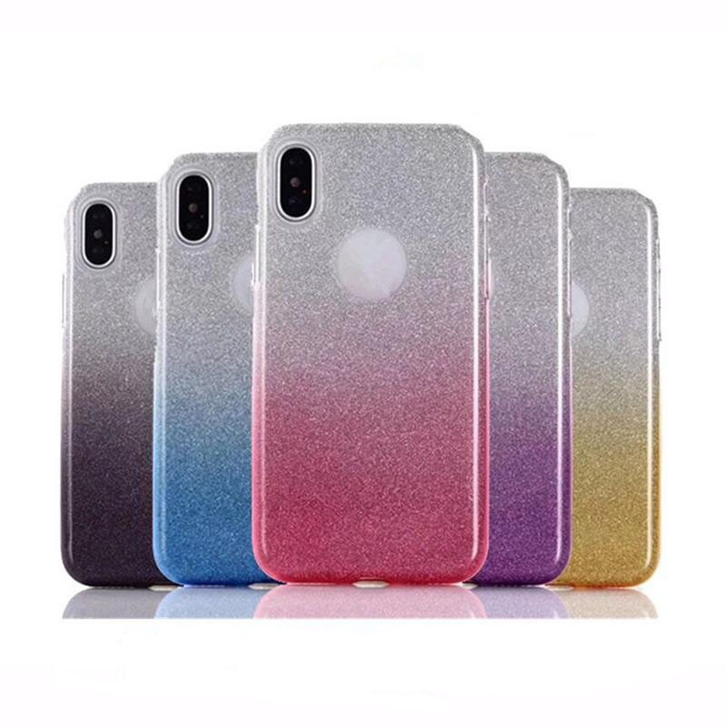 Ljubičasta Gradient Glitter 3u1 maska za iPhone 12/12 Pro