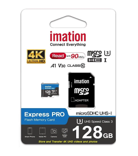 IMATION microSD kartica 128GB UHS-I U3 V30 4K sa oznakama brzine i kapaciteta