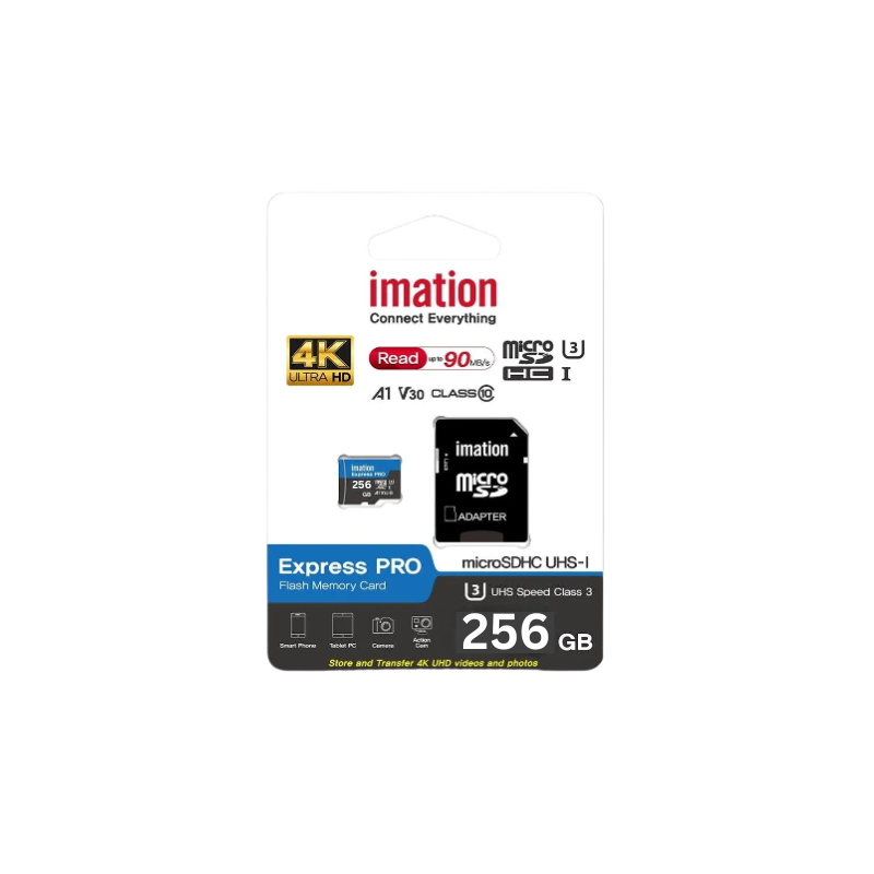 IMATION microSD kartica 256GB UHS-I U3 V30 sa adapterom za brzo snimanje 4K videa